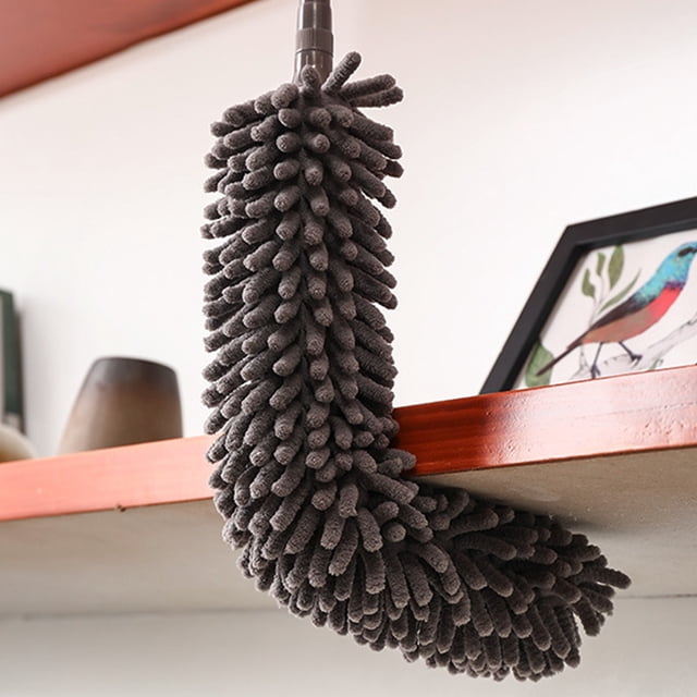 Precipitador electrostático flexible de varilla retráctil, artefacto de limpieza para el hogar con microfibra y plumero.