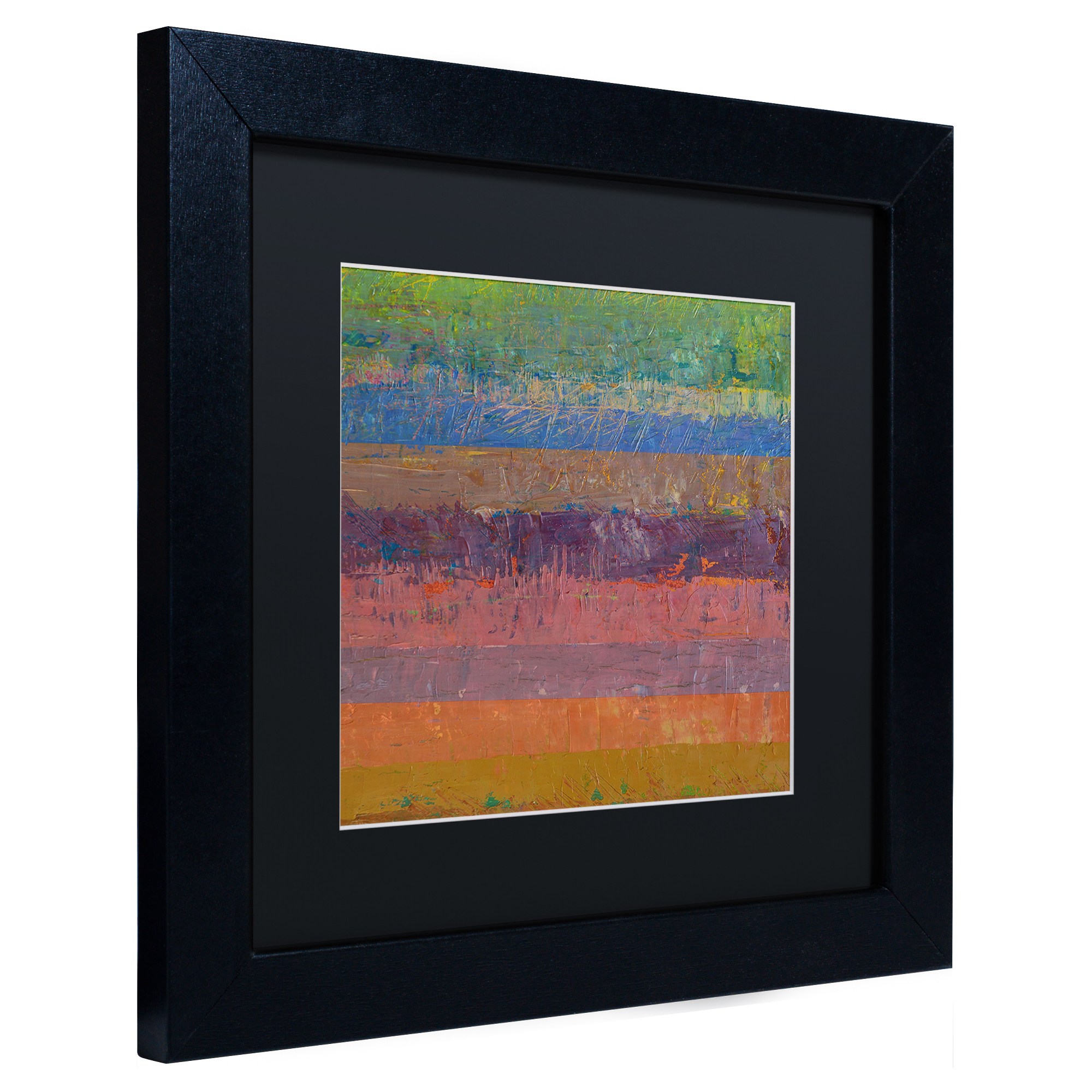 Trademark Fine Art "Pink Line" Canvas Art by Michelle Calkins, Black Matte, Black Frame