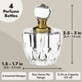 thumbnail image 3 of 4 Pack Crystal Perfume Bottle Set in 4 Unique Designs, Empty Refillable Bottles for Fragrances, Bathroom Decor, 3 of 10