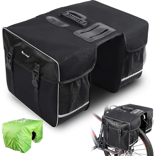 Fahrradtasche Doppeltasche Gepcktrger Tasche, 30l Wasserdichte Groe Packtaschen, Rcksitz-kofferraumtasche Mit Gurt, Reifeste Gepcktasche Fr Pendlergep