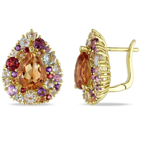 Everly Women's Citrine Yellow Gold Plated Earrings