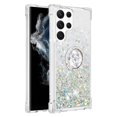 thumbnail image 2 of Funda para Samsung Galaxy S23 Ultra 5G con Brillo Líquido Flotante, Purpurina, Parachoques y Anillo Giratorio Soporte, 2 of 5