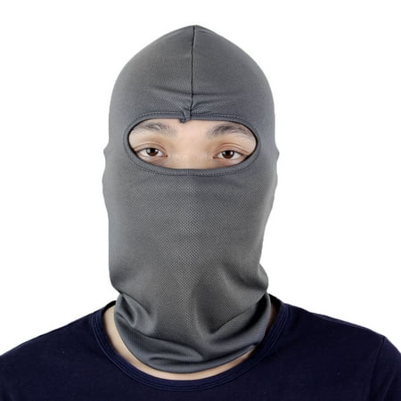 Full Face Protector - Motorcycle Hiking Sports Full Face Mask Cover Neck Protector Balaclava Cap Hat Gray