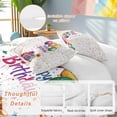 thumbnail image 2 of 3 Piece Happy Birthday Duvet Cover Set Full Size, Microfiber Comforter/Quilt Cover with Corner Ties and 2 Pillowcases, Colorful Balloon Gifts Patterns All Season Soft Bedding with Zipper Closure, 2 of 8