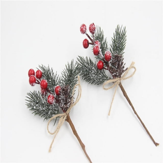 Accesorios para ramos navideños, copos de nieve, cuerda de cáñamo, ramo de frutos rojos, guirnalda DIY