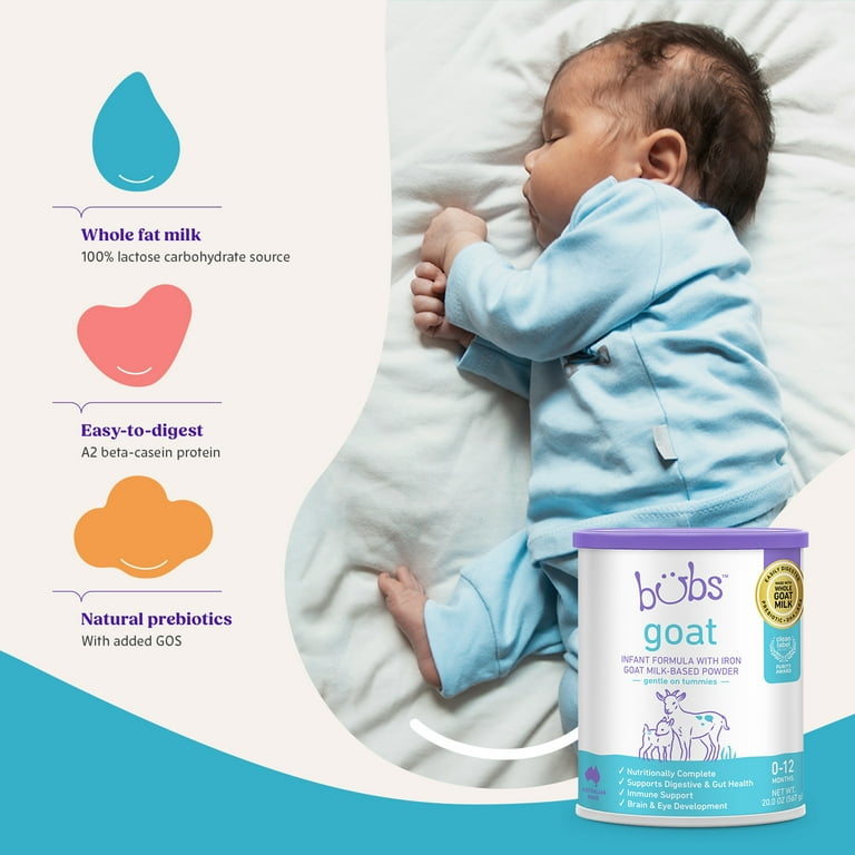Bubs Goat Milk Infant Formula (0-12 Months), 20 oz. Canister Bubs Goat Milk Infant Formula (0-12 Months), 20 oz. Canister