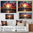 thumbnail image 4 of Designart "Palm Trees Colorful Painting IV" Cityscapes Floater Framed Canvas Art Print, 4 of 7