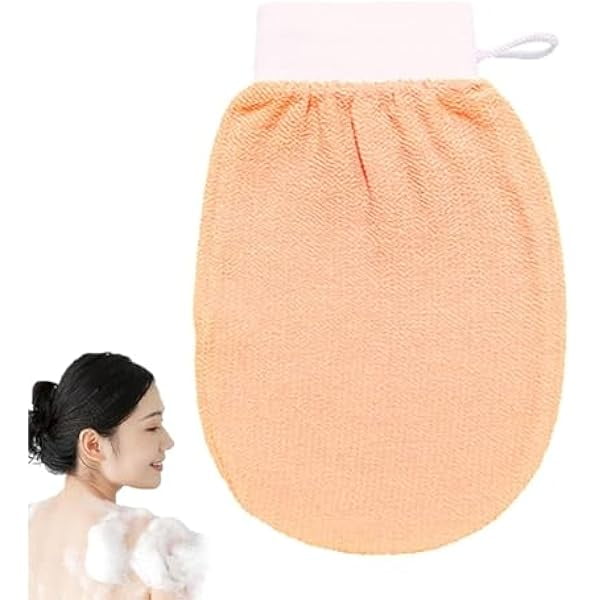 wonima11 Power of The Peel Mitts, Exfoliating Bath Glove for Body Scrub, Soft Power of The Peel Mitt Glove, Mitt Exfoliating Glove, Gentle Peel Mitt for Shower Scrub(Orange)