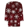 thumbnail image 4 of 3/4 Sleeve Holiday Tops for Women Christmas Outfits V Neck Loose Fit Funny Graphic Tee Shirts Festive Clothes (XL, Wine), 4 of 5