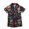 thumbnail image 5 of JUjie Boys 2-Piece Summer Outfit Short-Sleeve Bow Tie Activewear Button Closure Shirt Set Summer Outdoor Clothes Z04Multicolour 8-9 Years, 5 of 6