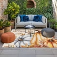 thumbnail image 2 of Orange Grey Pumpkins Fall Outdoor Rug for Patio/Deck/Porch, Non-Slip Large Area Rug 5 x 8 Ft, Vintage Thanksgiving Botanical Indoor Outdoor Rugs Washable Area Rugs, Camping Rug Carpet Runner, 2 of 8