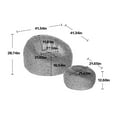 thumbnail image 5 of Modern Extra Large Round Bean Bag Chair with Footrest for Living Room, Chenille Fabric Lazy Sofa with Pillow for Adults, Teenagers,Child, Suitable for Bedroom, Dormitory, Study Room, 5 of 5