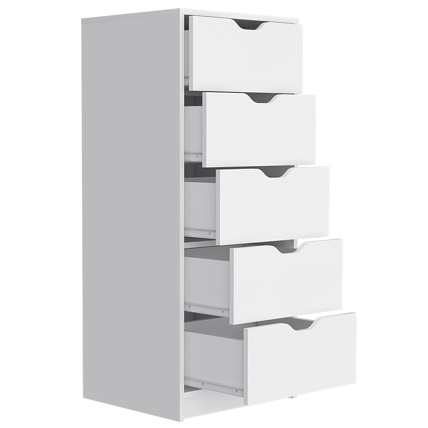 Kadyn 5 Drawers Dresser, Chest of Drawers with Metal Handle, White Storage Cabinet, Nursery Dresser Kadyn 5 Drawers Dresser, Chest of Drawers with Metal Handle, White Storage Cabinet, Nursery Dresser