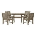 thumbnail image 2 of WestinTrends Malibu 5-Piece HDPE Outdoor Patio Chair and Round Table Dining Set, Weathered Wood, 2 of 14