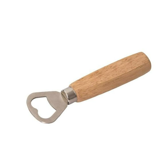 Debco WK8975 Wooden Bottle Opener - Silver / Brown