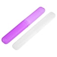 thumbnail image 1 of 2 Uds Estuche para Cepillos de Dientes para Viajes, Blanco Morado, 7.48"x1.06", 1 of 7