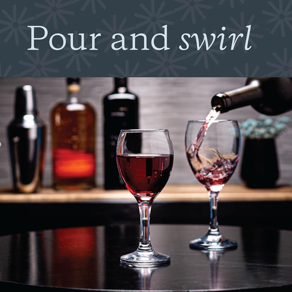 8.5 Ounce Small Wine Glasses, Set of 7, Clear Glass, Durable Stem, Dishwasher Safe