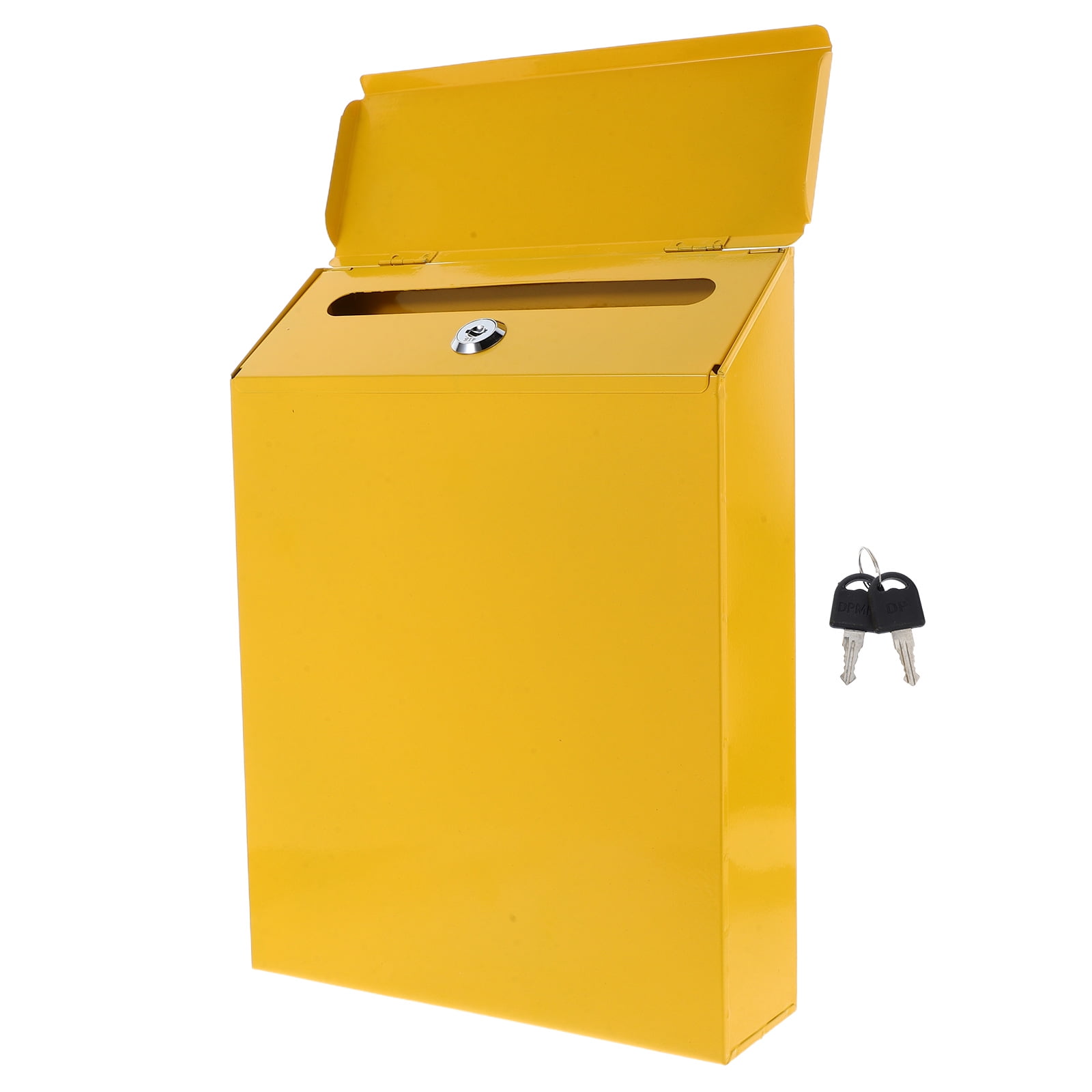 Pawsdot 1Pc Decorative Yellow Iron Mailbox with European Style for Home Display