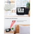 thumbnail image 5 of Linyer Projection Alarm Clock LED Digital USB Charging Wall Humidity Temperature Projector Snooze Function Backlight Home Kids Black, 5 of 8