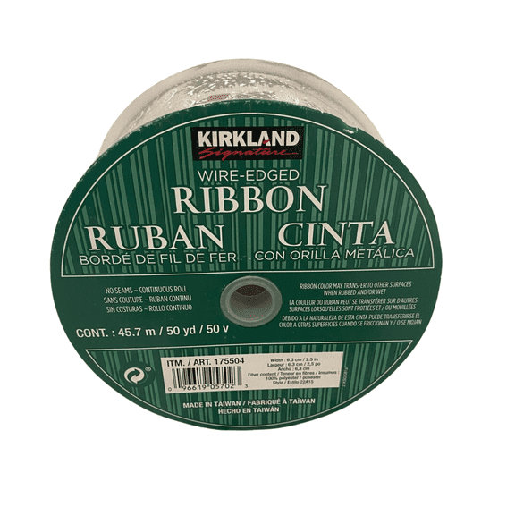 Wire-Edged Ribbon, 2.5 Inch x 50 Yards, Holiday Craft & Gift Wrapping Roll