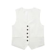 thumbnail image 3 of Chaleco Chalecos con botones para mujer, cómodo, ajustado, elegante, chaleco (blanco S) Cgtredaw Blanco T S para Mujer, 3 of 6