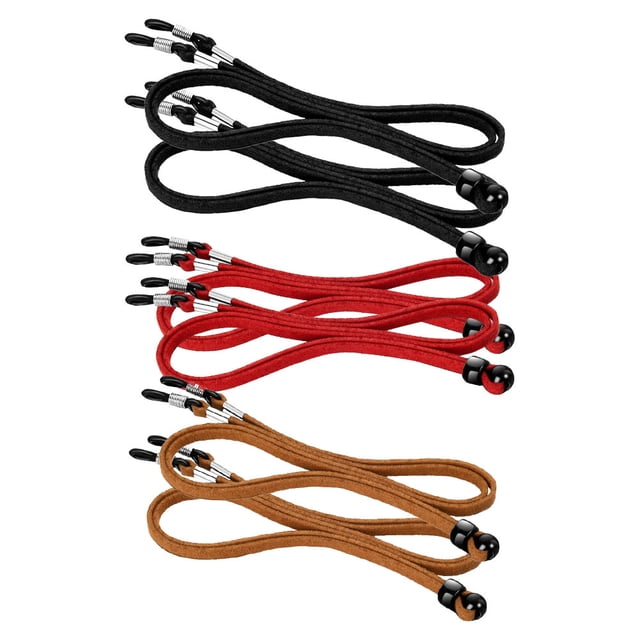 unbranded 6 Pcs Chaîne de Lunettes pour Hommes Sangles de Lunettes Réglables en Microfibre Velours