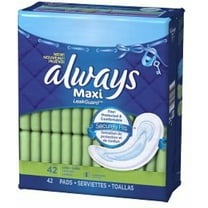 Always Maxi Pads Without Wings, Long-Super, 42 ea
