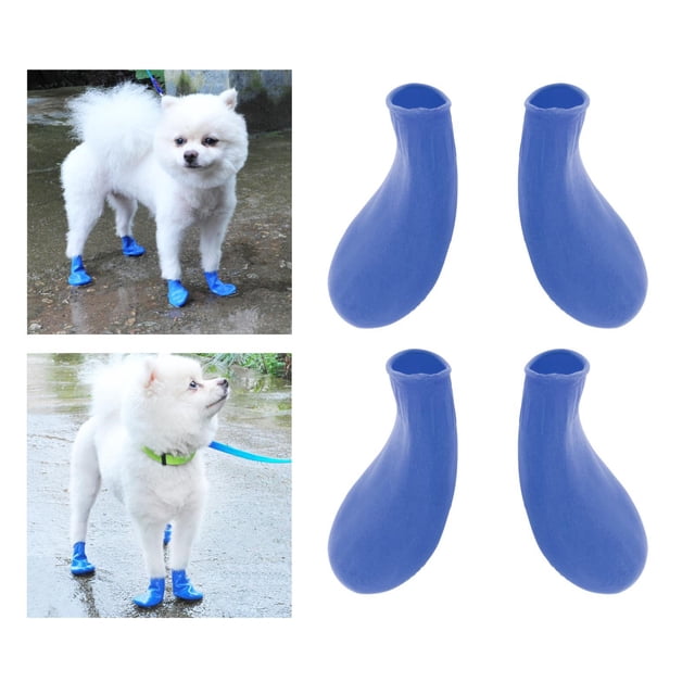 Botas de lluvia para mascotas Colco 2 piezas de goma impermeables antideslizantes color Azul S