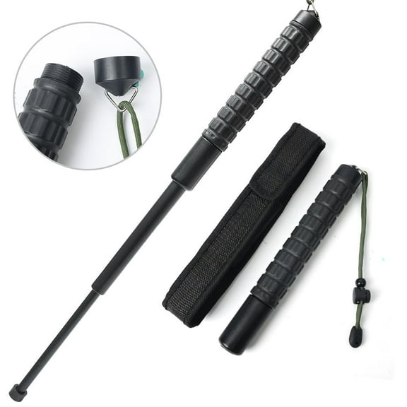SkyAuks Portable Telescopic Sticks with Non-Slip Handdle, Retractable Lightweight Sticks Protection, High Carbon PVC, for Women Girls Protection, 23in