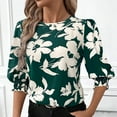 thumbnail image 2 of Eres Más Que una Camisa de Puntuación de Prueba, Verano Suelto Casual Cinco Cuartos de Manga Cuello Redondo Impreso para Mujeres, 2 of 7