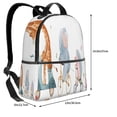 thumbnail image 4 of Lsque Animals in Transport Pattern Backpack – School Travel Canvas Daypack with Ergonomic Padded Straps, Multiple Compartments & Leather Handle, 4 of 5