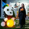 thumbnail image 3 of Gymax 5 FT Halloween Inflatable Skeleton Unicorn Party Decor w/ LED & Waterproof Air Blower, 3 of 10