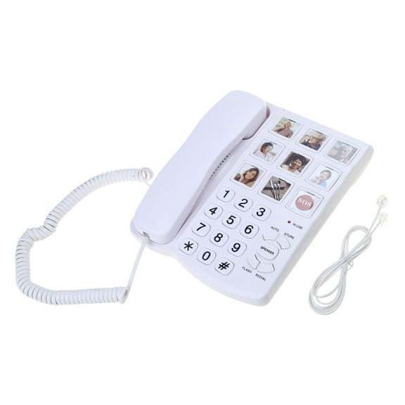 Large Button Home Phone Fixed Landline Telephone With Speakerphone and Last Number Redial Feature