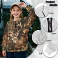 thumbnail image 6 of Uorisanigo Sweatshirt for Kids Fashion Long Sleeve Pullover Crop Tops Soft Girls Half Zip Sweatshirt Oversized Camouflage Deer Hunting Sweatshirts Pullover Jackets Fall Trendy Outerwear, 6 of 7