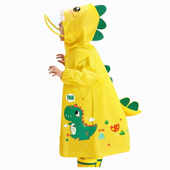 Yellow Kids Rain Coat Hooded Rain Jacket For Toddler Boys And Girls Rain Gear, Children Yellow Raincoat Yellow 2.5-4 Years