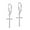 Cross5-33mm, variant on Sterling Silver CZ Cross Micro Pave Leverback Drop Dangle Earrings, 33mm (Women's)