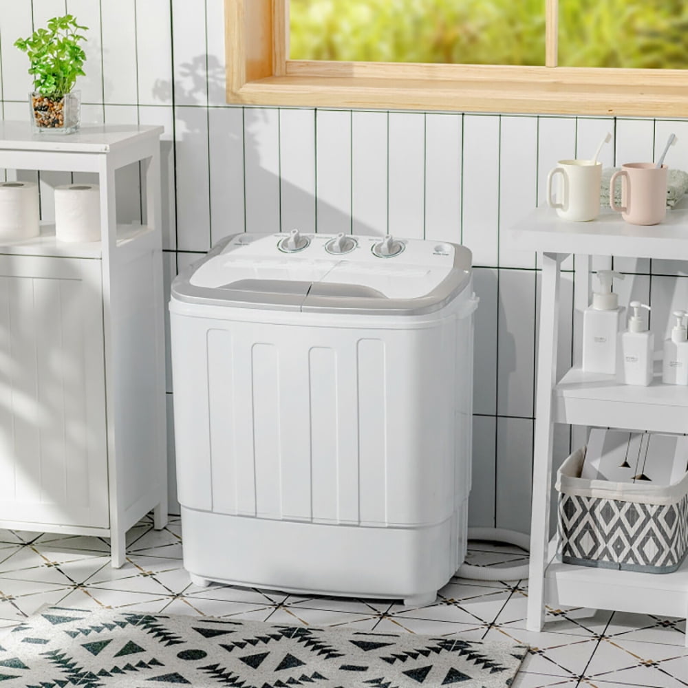 GVN Space Saving Full-Automatic Washer,Washing Machine,8 lbs Portable Mini Twin Tub Spinner Semi-Automatic Washing Machine