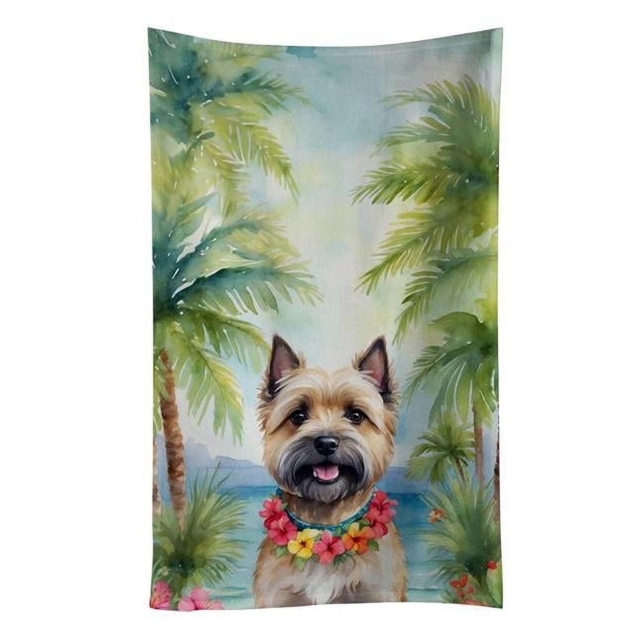 Carolines Treasures DAC6378KTWL 25 x 15 in. Border Terrier Luau Kitchen Towel