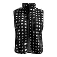 thumbnail image 7 of Breezora Women's Checkered Waistcoat Plush Zip Up Sleeveless Jacket Cozy Winter Casual Outerwear for Daily Wear L Size Black, 7 of 7
