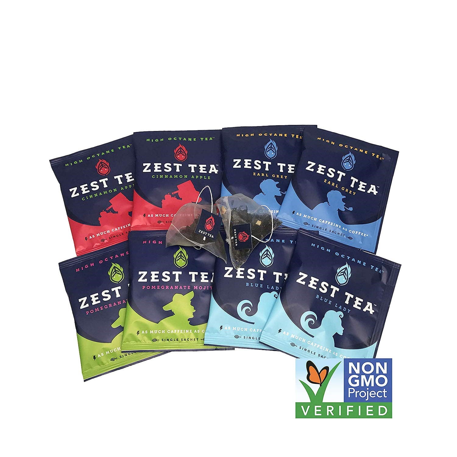 Zest Tea Premium Energy Hot Tea, High Caffeine Blend Natural & Healthy Coffee Substitute