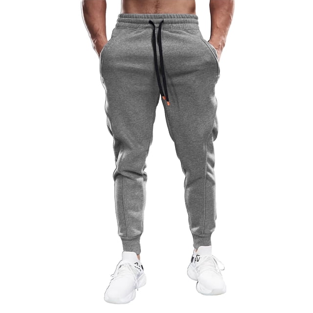 Pantalones deportivos Fioboc para hombre, informales, de algodón con bolsillos con cremallera