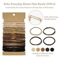 thumbnail image 2 of allydrew Boho Hair Tie Bracelets for Women, No Damage Elastic Hair Bands, Hair Accessories for Thick and Thin Ponytails (20pcs), Neutral, 2 of 6