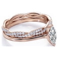 thumbnail image 4 of JeenMata Anillo de Compromiso Solitario de Talla Marquesa de 1,75 Quilates con Banda Nupcial Infinita Engastada en Oro Rosa de 18 K sobre Plata (Personaliza Tu Banda Nupcial), 4 of 6
