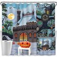 thumbnail image 1 of Whimsical Halloween Castle Shower Curtain o- Windows, 1 of 5