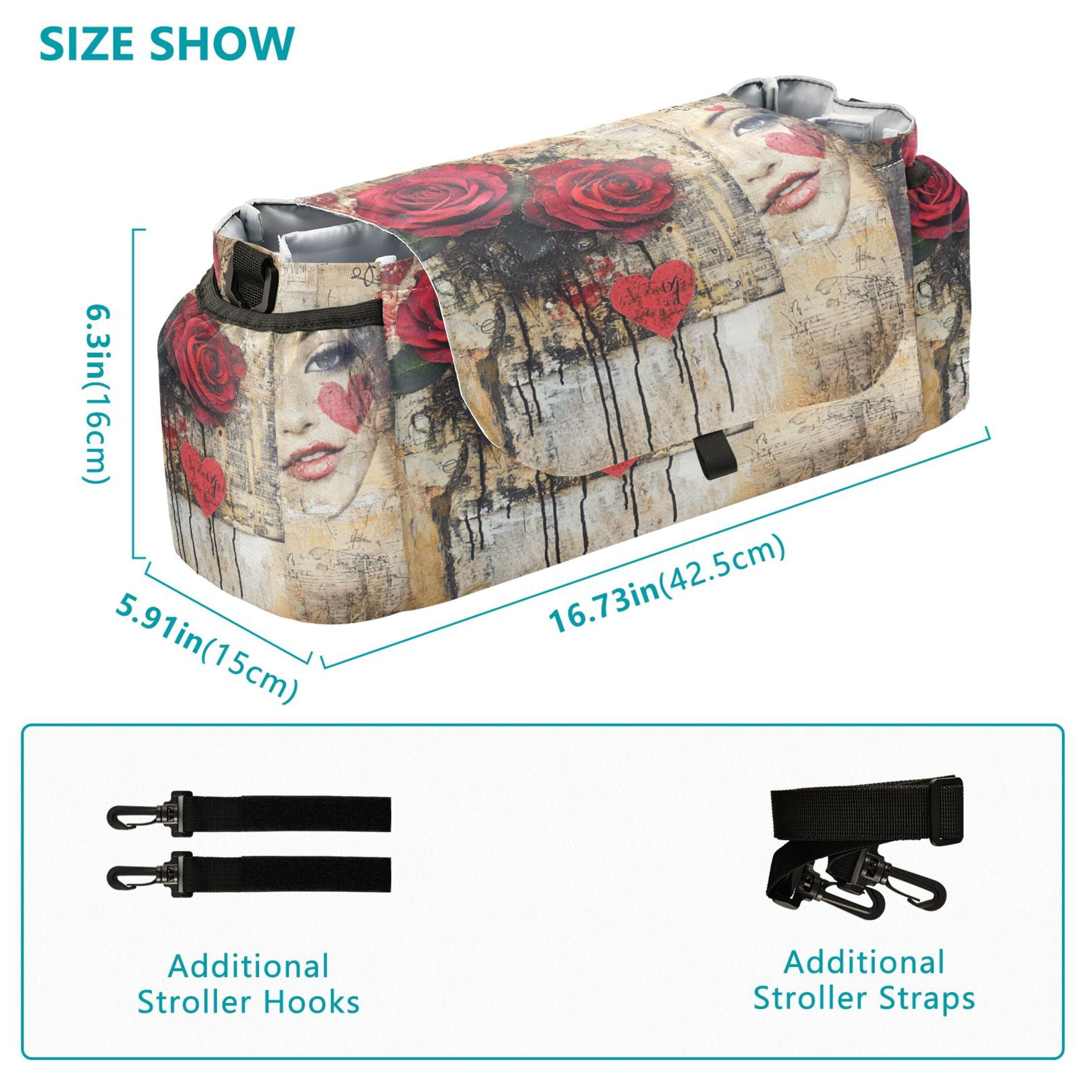 DIXRUYEE Stroller Organizer Facade with Roses Printed