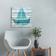 thumbnail image 5 of Acheng Teal Bathroom Wall Art Turquoise Pictures Nautical Bathroom Decor Canvas Prints 12x12 in, 5 of 5