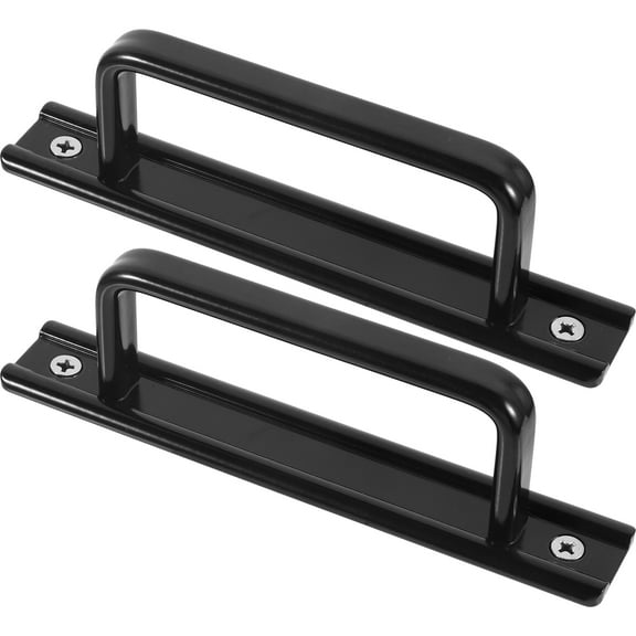 Black Aluminum Alloy Sliding Door Handle for Home Use Simple Stylish Durable 2 Pieces
