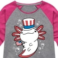thumbnail image 3 of Instant Message - 4th of July Americana - Uncle Axolotl - Toddler & Youth Girls Raglan Graphic T-Shirt, 3 of 6