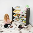 thumbnail image 4 of Humble Crew Espresso Toy Storage Organizer with 12 Plastic Storage Bins, Espresso/White, 4 of 5