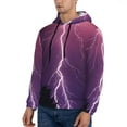 thumbnail image 2 of Bingfone Thunderstorm Violet Purple Men'S Drawstring Hoodie Long Sleeve Pocket Sweatshirts-Xx-Large, 2 of 9